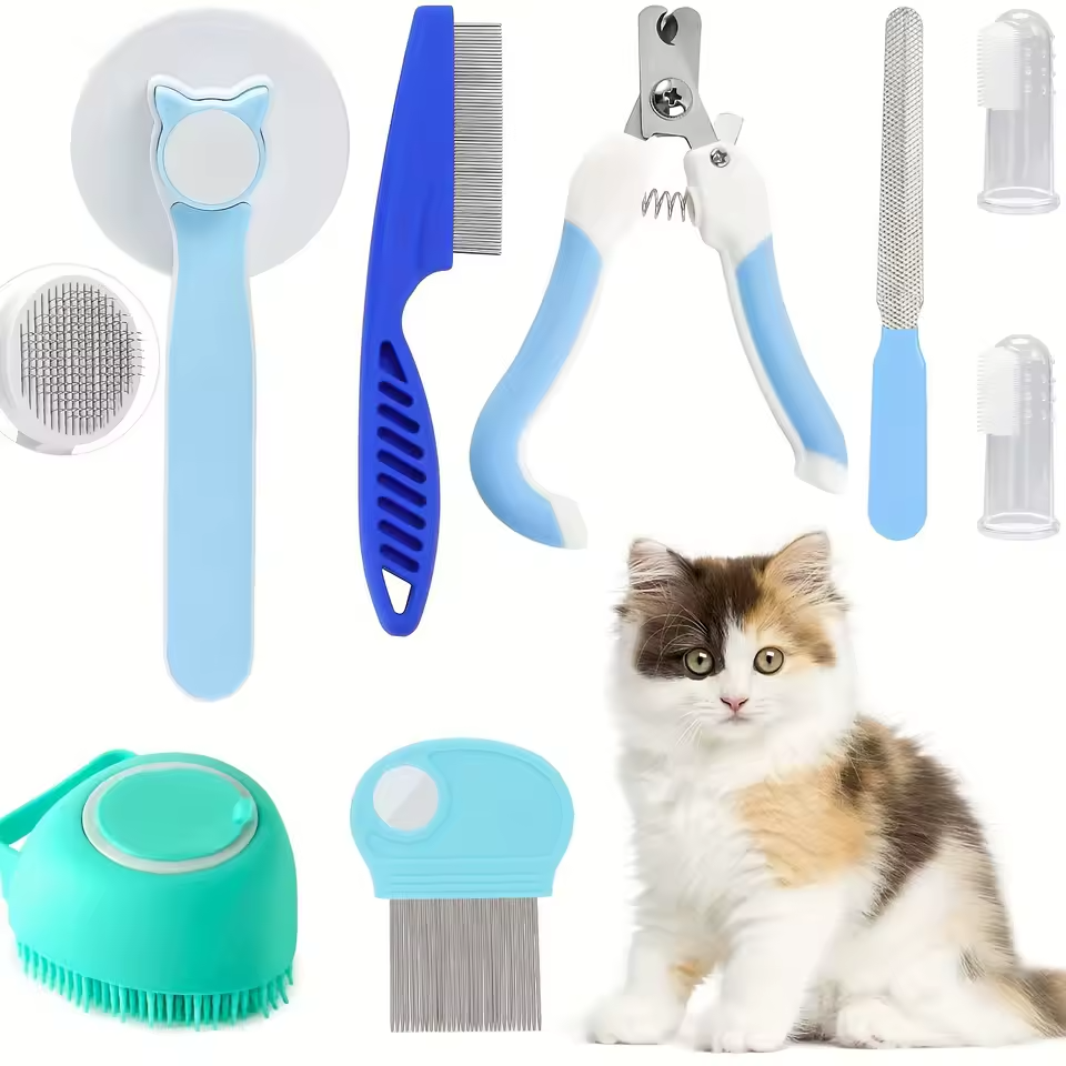 Pflegeset für Haustiere – 8-teiliges Grooming-Set
