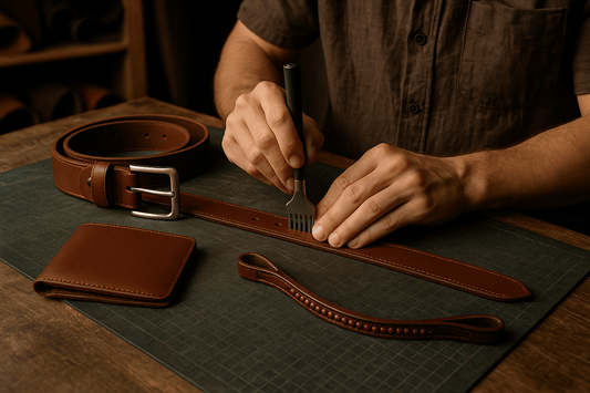 Handmade Leather Belt-Wallet-Bag