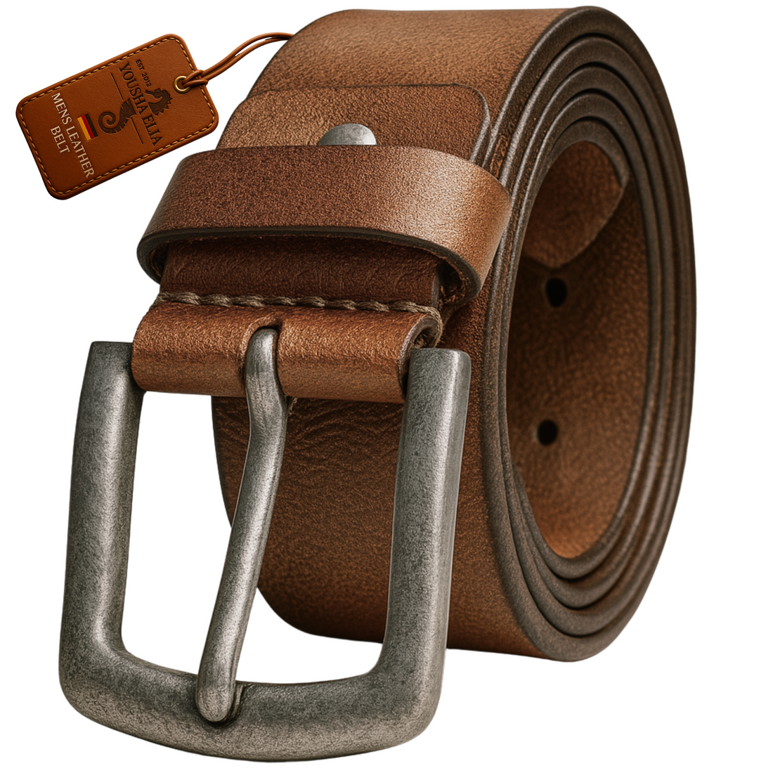 brown men's belt