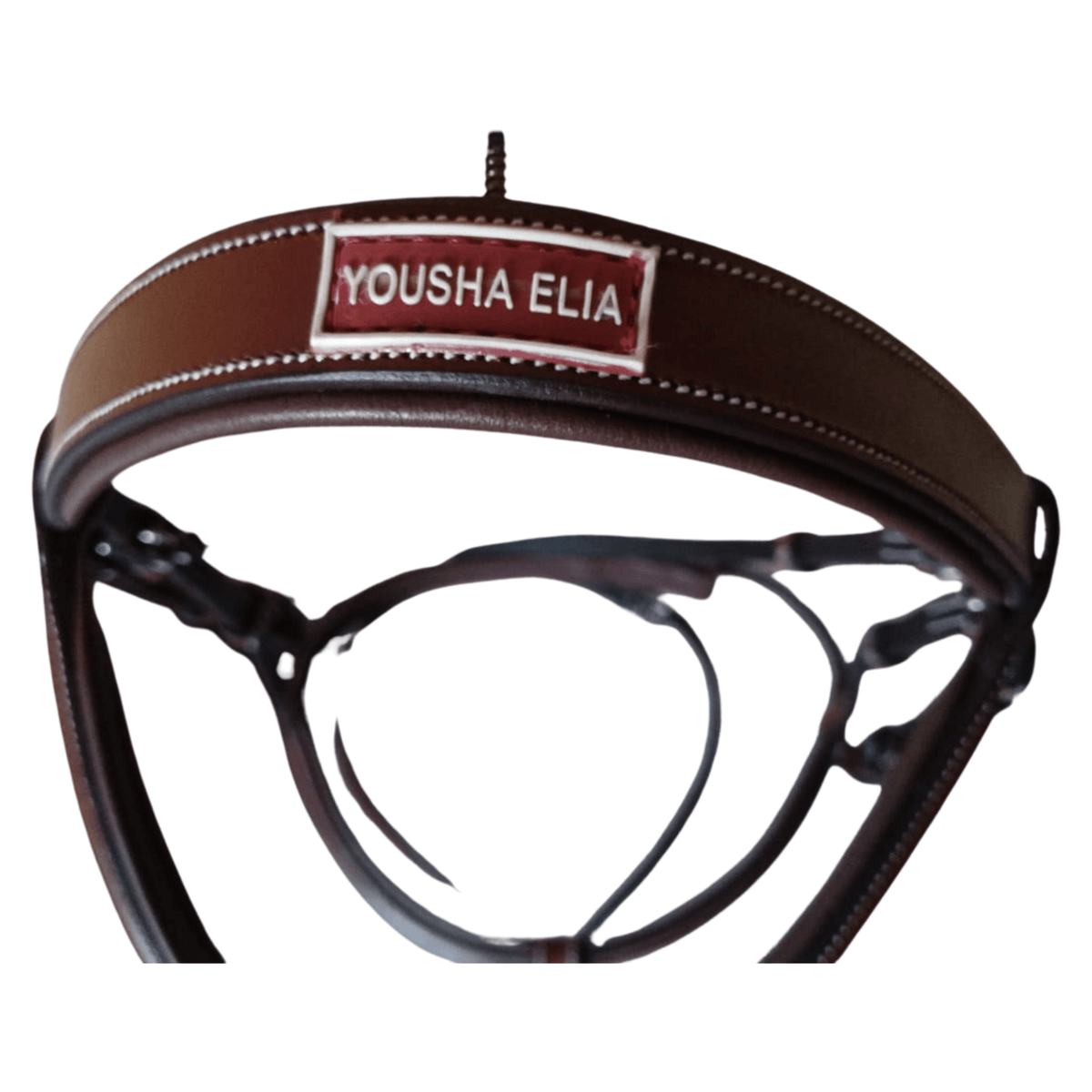 Leather Horse Bridle with Nameplate – Padded Cowhide Bridle-103-R Oak Brown - Youshaelia