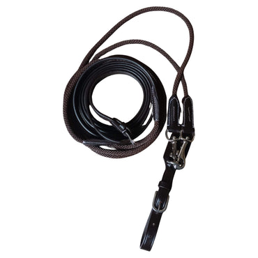 Brown Leather & Rope Horse Reins – Clip-End Hybrid Reins - Youshaelia