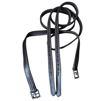 Brown Leather Stirrup Leathers – Adjustable Padded Straps - Youshaelia
