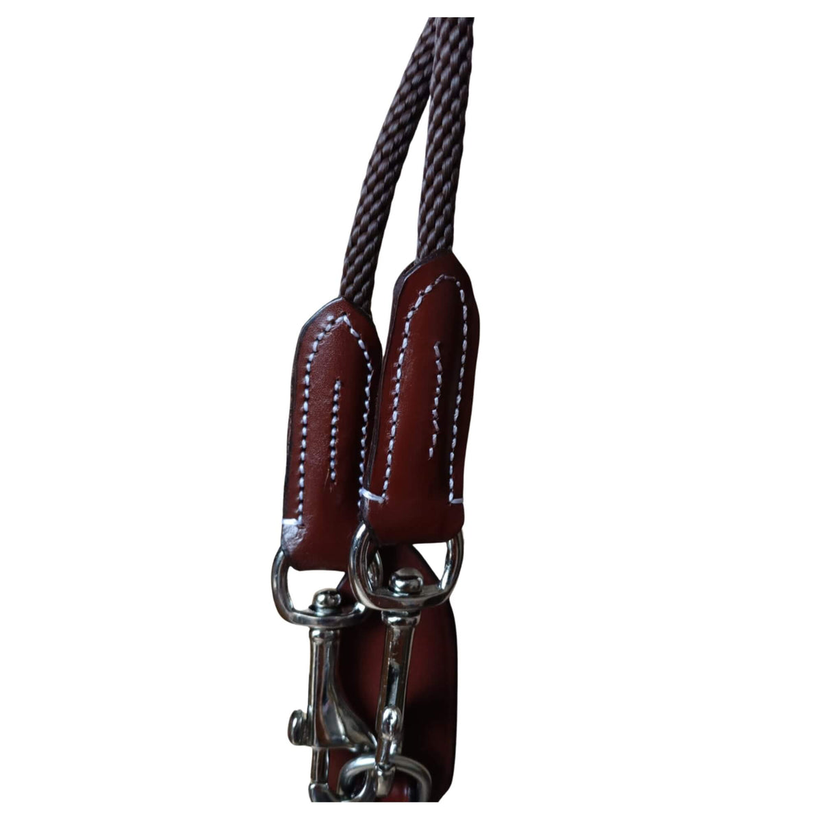 Brown Leather & Rope Horse Reins – Clip-End Hybrid Reins - Youshaelia