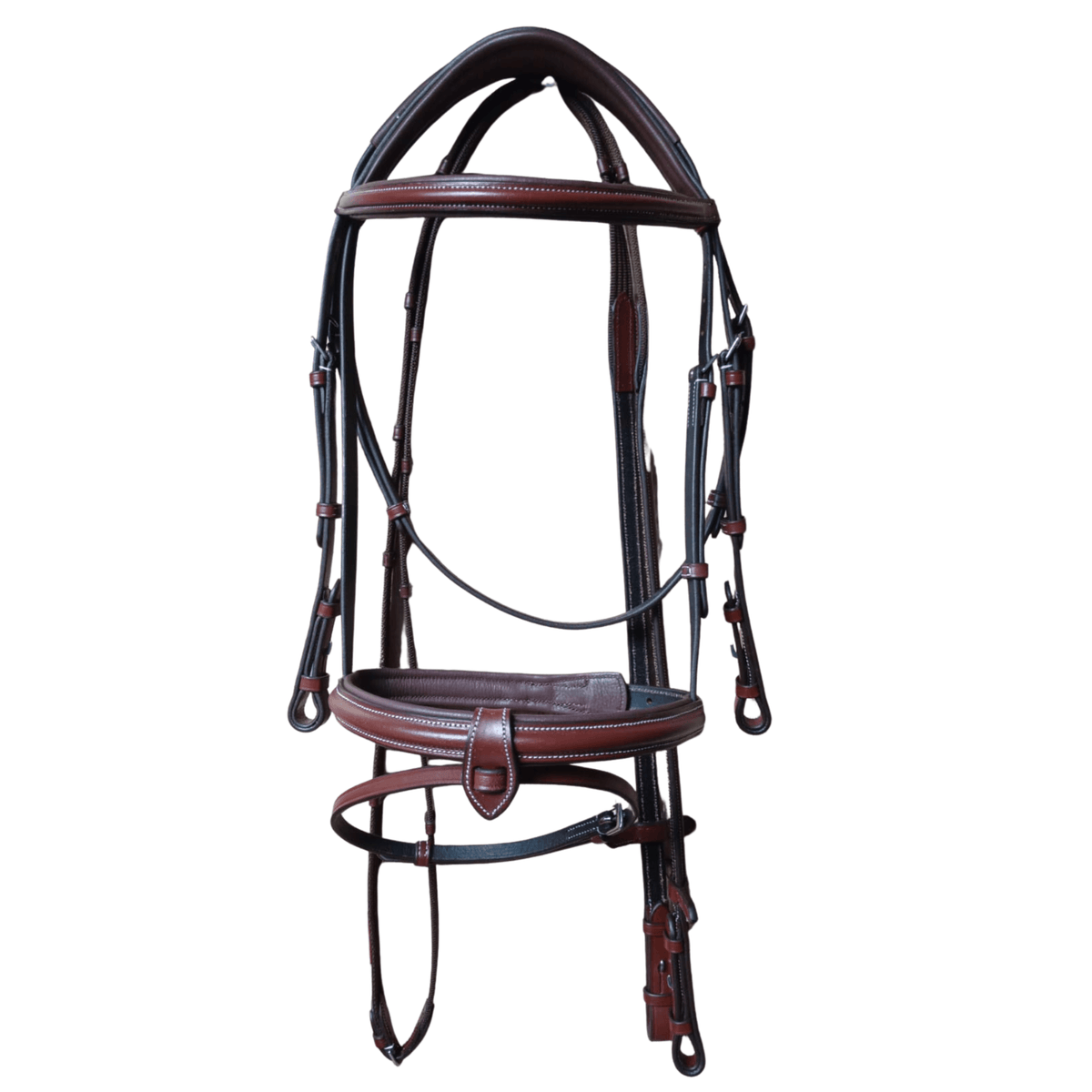 Brown Leather Horse Bridle with Reins – Padded Comfort Fit - BH-01 Oak Brown - Youshaelia