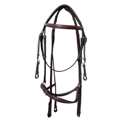 Brown Leather Horse Bridle – Adjustable Padded Fit - BH-04 Oak Brown - Youshaelia