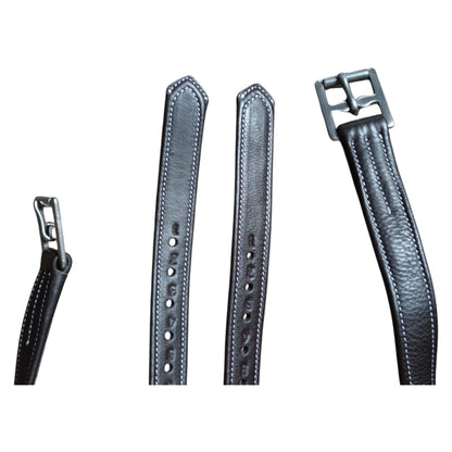 Brown Leather Stirrup Leathers – Adjustable Padded Straps - Youshaelia