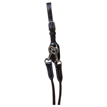 Brown Leather & Rope Horse Reins – Clip-End Hybrid Reins - Youshaelia
