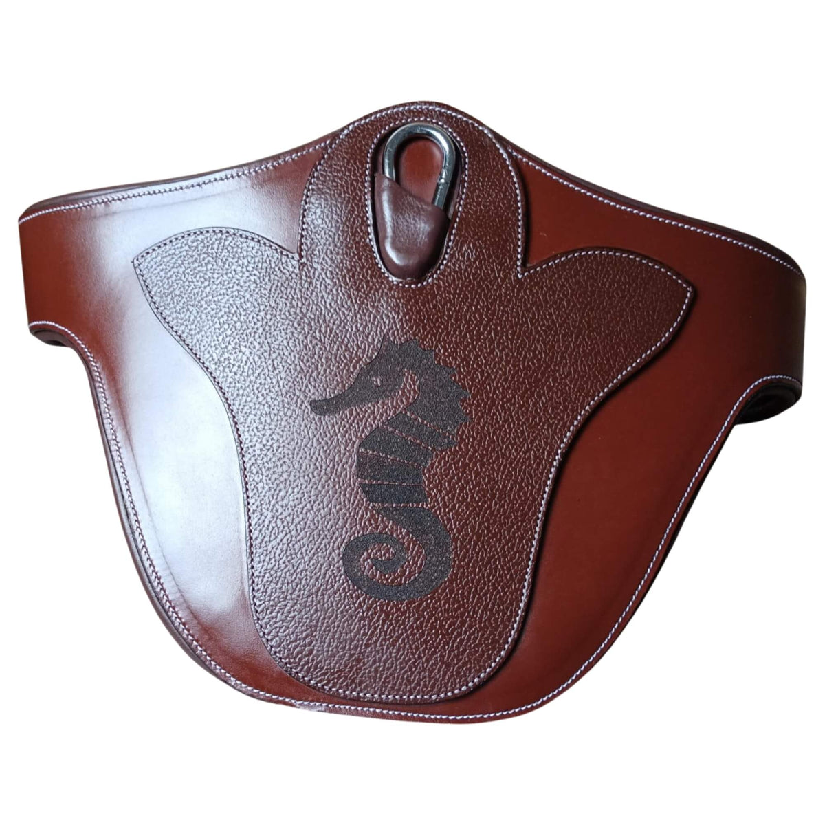 Brown Anatomical Leather Horse Girth – Padded Comfort Cinch - Youshaelia