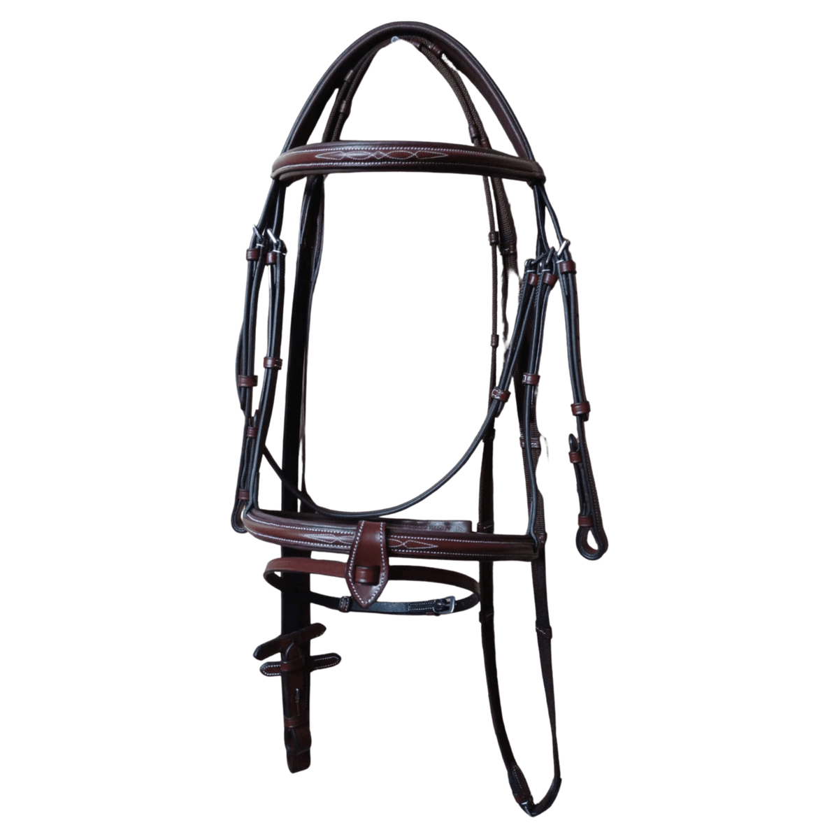 Leather Horse Bridle with Nameplate – Padded Cowhide Bridle-103-R Oak Brown - Youshaelia
