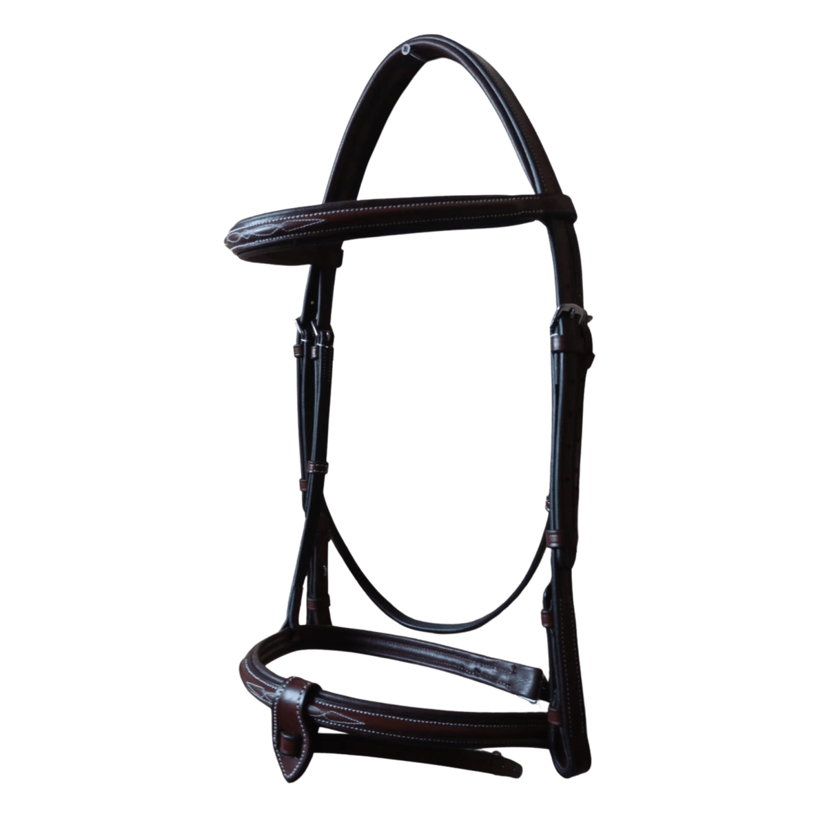 Leather Horse Bridle with Nameplate – Padded Cowhide Bridle-103-R Oak Brown - Youshaelia